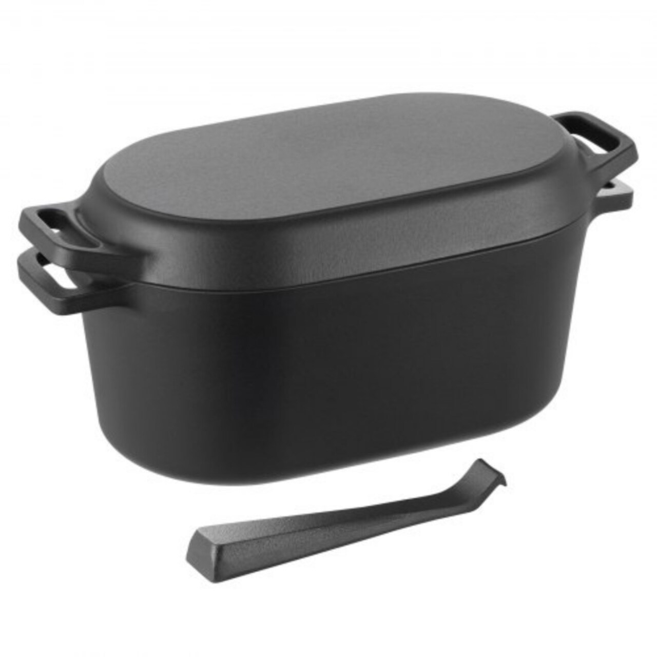 3.5QT Black Enameled Cast Iron Oven Safe Dutch Oven with Lid and High Temperature Resistance